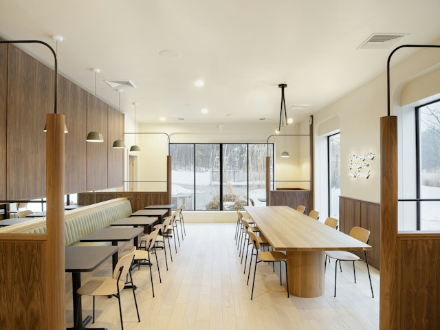 Interiors for the Bread Alone Bakery in Woodstock, New York, 2023. Designed with Dino Sanchez. Photo by James Chororos.