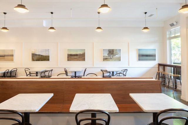 Interiors for the Bread Alone Café in Rhinebeck, New York, 2023. Designed with Dino Sanchez. Photo by James Chororos.