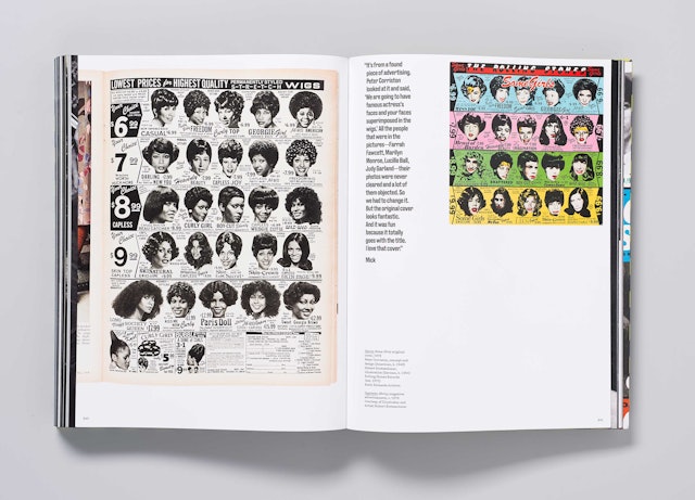 Ebony magazine advertisement, left, that inspired the design of the “Some Girls” cover, right.