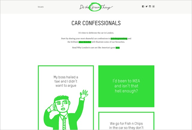 ‘Car Confessionals’, a series of illustrations of the ridiculous reasons we use to go by car