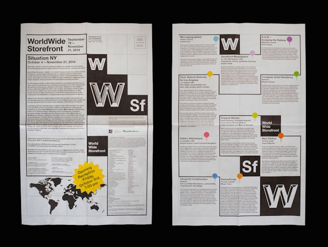 Exhibition handout printed on newsprint.