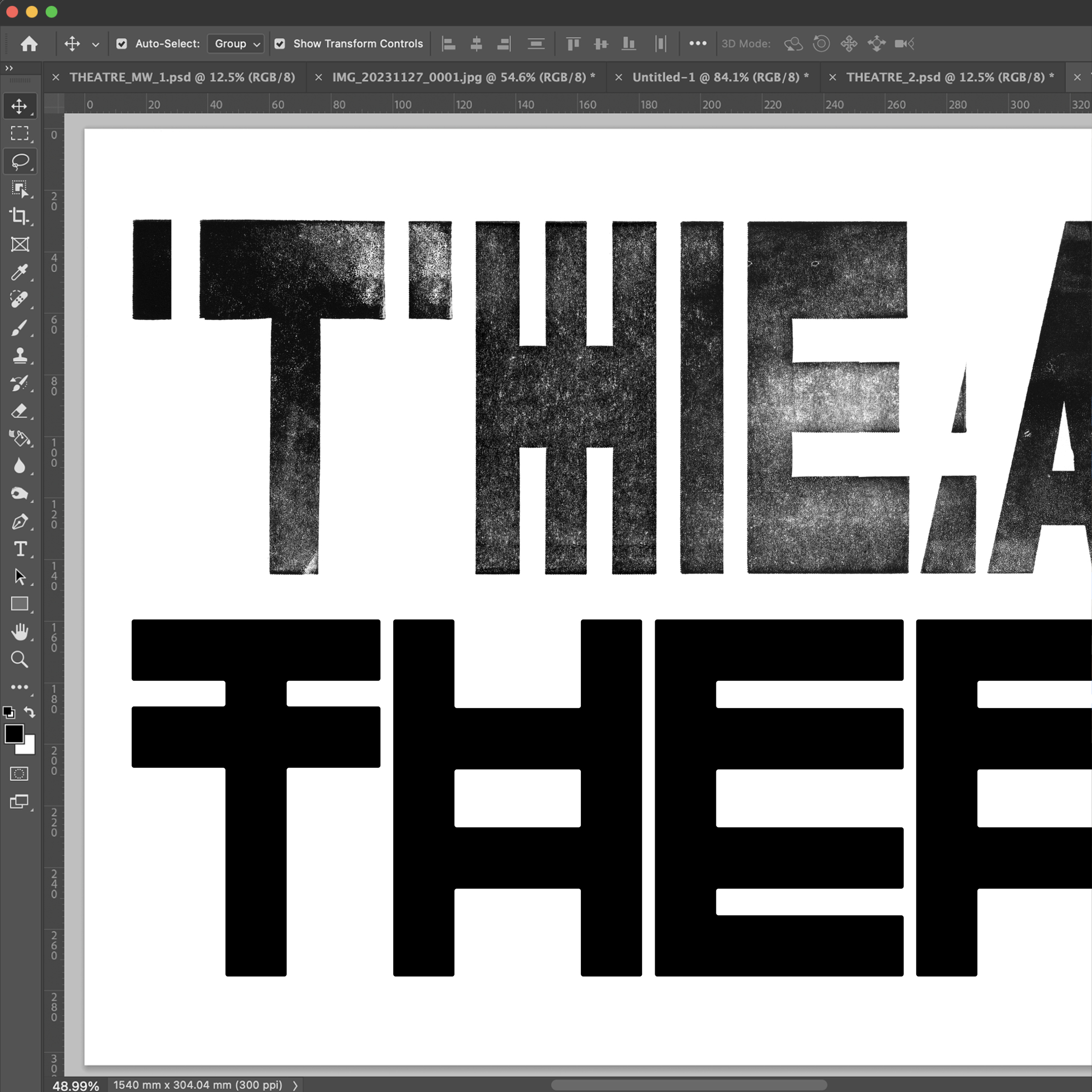 Type study for the design.