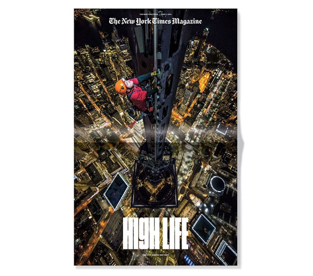 Cover for a special New York issue of The New York Times Magazine, looking at the city from 800 feet.
