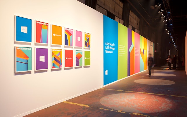 Windows 8 launched at Microtropolis, a public exhibition designed by Mother New York at Pier 57.