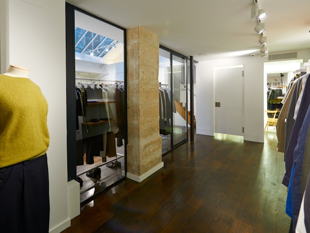 The back section of the store is used for the menswear collection