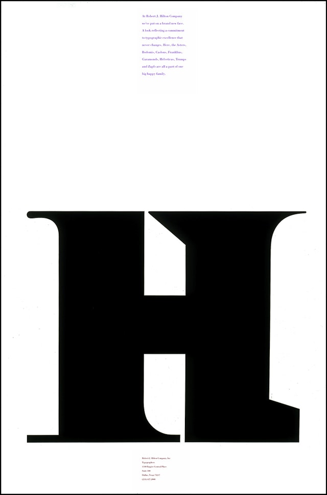 Poster for Hilton Typographers, 1987.