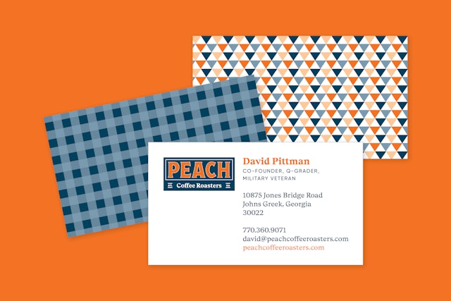 Business cards with new patterns on back.