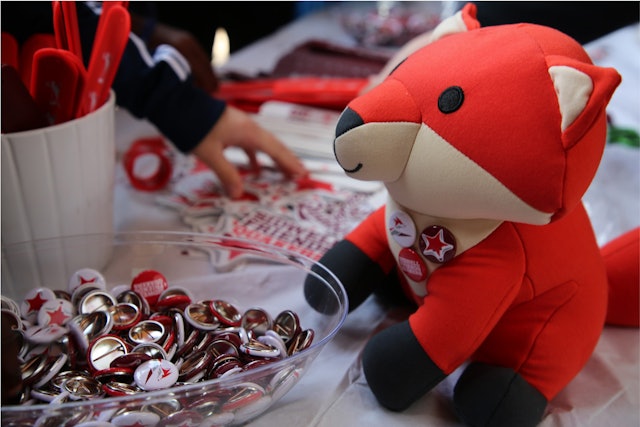 Fox stuffies and other branded swag were given away at Founder’s Day.