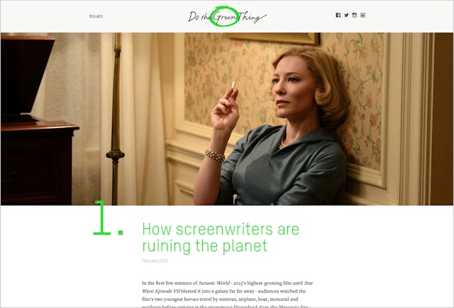 The new Do The Green Thing website is inspired by long-form content publishers like Medium