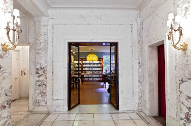 Entrance to the Albertine bookshop and reading room in the Payne Whitney mansion.