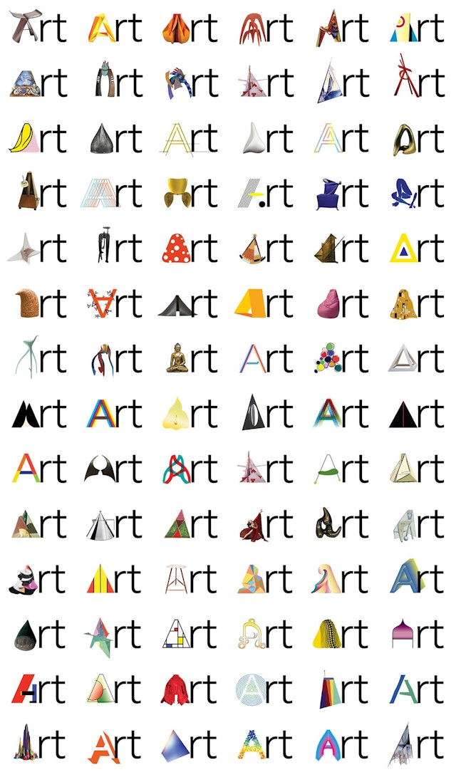 A series of 200 'A's were created representing different styles of art and works in the collection.