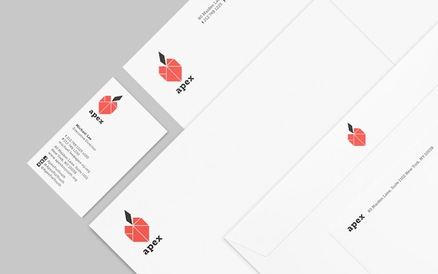 The identity applied to business cards and stationery.