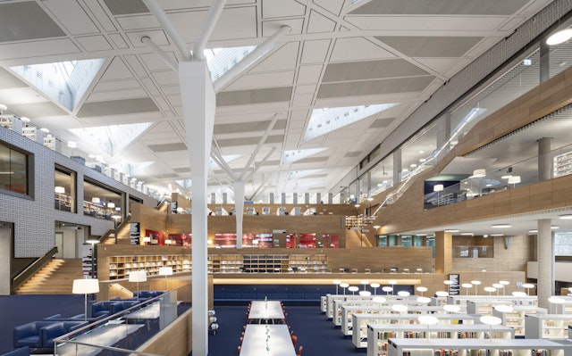 Inside the reading room at the National Library of Luxembourg