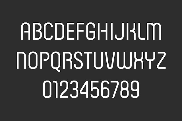 The custom typeface.