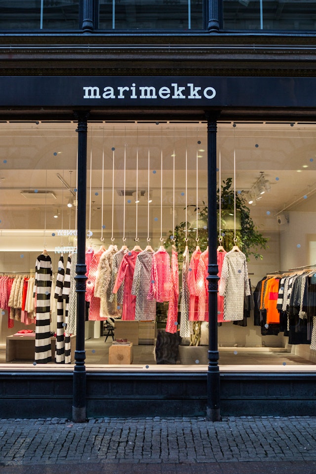 The facade of Marimekko store in central Helsinki