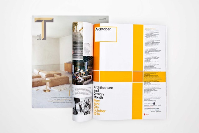 An Archtober promotional page in T Magazine.