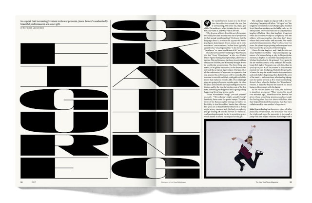 Spread from the Winter Olympics issue of The New York Times Magazine.