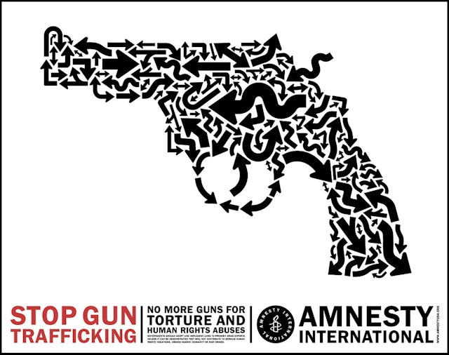 Stop Gun Trafficking poster for Amnesty International, 2001.