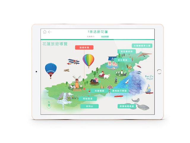Illustrated map of the Hualien region.