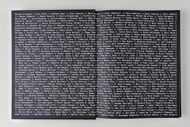 The endpapers list all of the architects honored in the Emerging Voices program.
