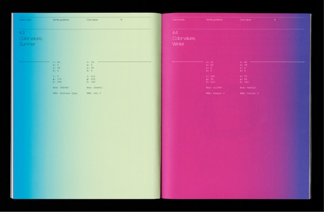 Color values for summer, left, and winter, right.