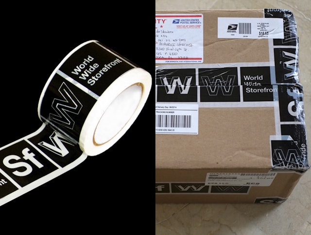 The identity is applied to packing tape and stencils to disperse the graphics around the world.