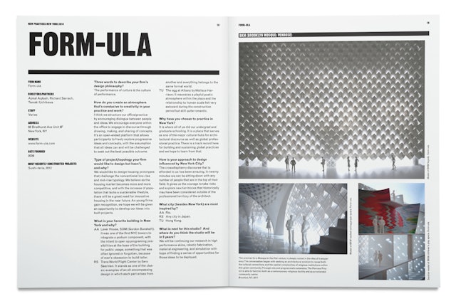 Portfolio and interview highlighting the work of Form-ula.