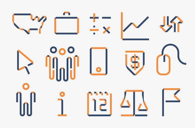 The folding action of the mark can be used to create icons.