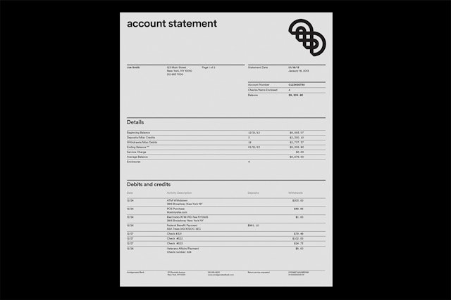 Redesigned account statement form.
