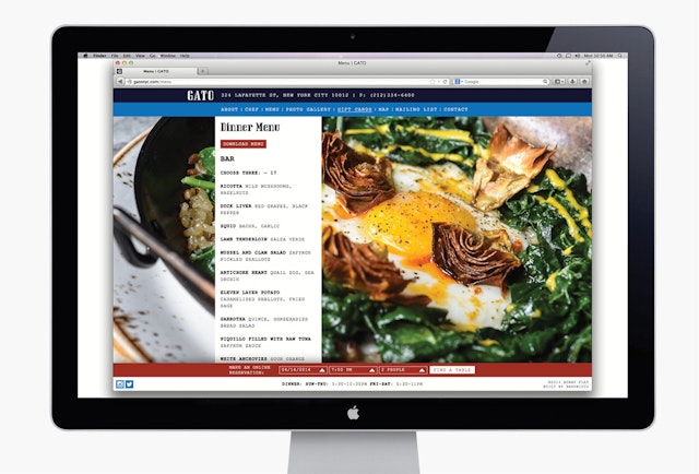 Website menu.