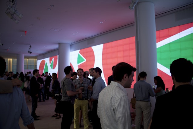 Our graphics provide a backdrop for the event at the IAC Building.