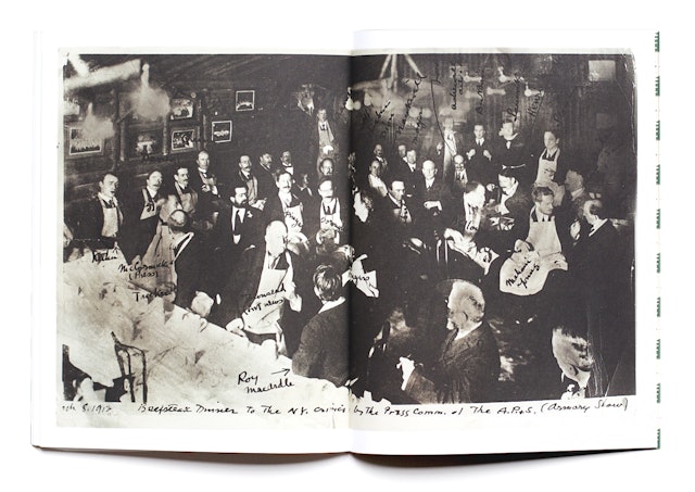 Photograph of the beefsteak dinner at the first Armory Show.