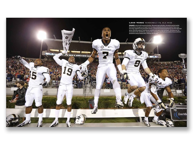 The Vanderbilt football team celebrates a win in '1,000 Words,' an image-driven column.