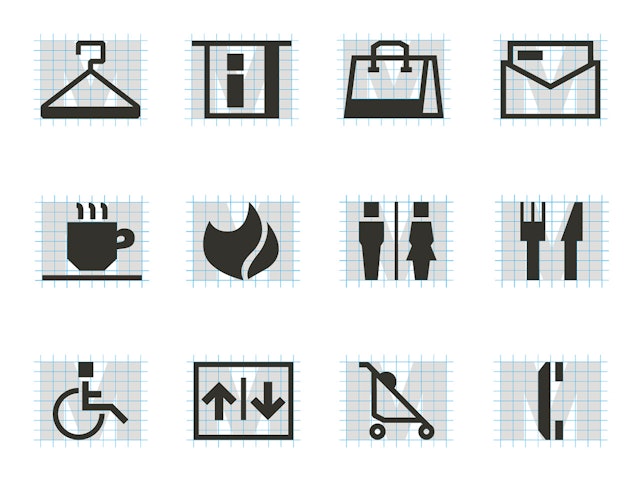 Custom icons are based on the dimensions of the unicase M.