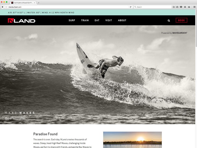 The park’s homepage features black-and-white photographs by Kenny Braun and a conditions report.