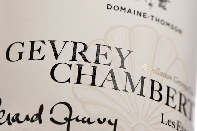 A label for Domaine Thomson's French Pinot Noir