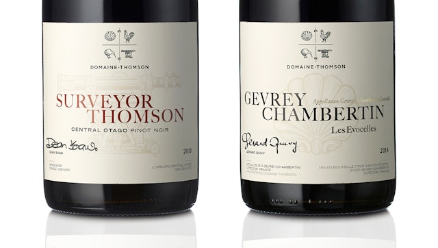 Label designs for the wines from France and New Zealand