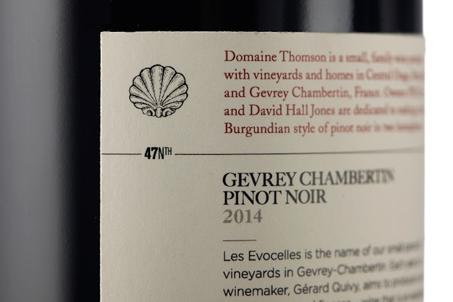 Back label of French Pinot Noir
